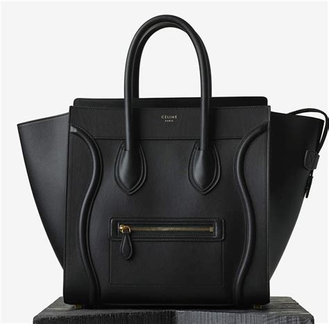 celine black leather tote|celine shoulder luggage tote price.